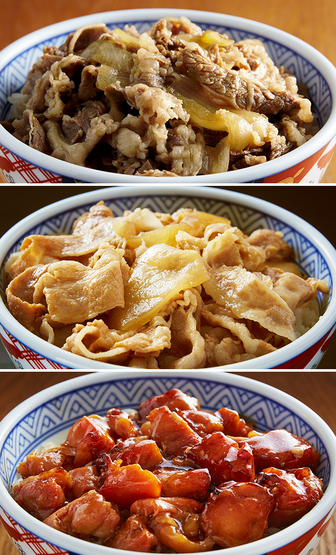 吉野家 3種丼セット(牛丼・豚丼・焼鶏丼×各2)(メーカー直送)｜ギフト