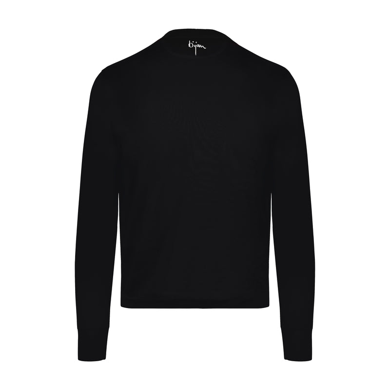 Black with Metallic Crest Long Sleeve T-Shirt – House of Bijan