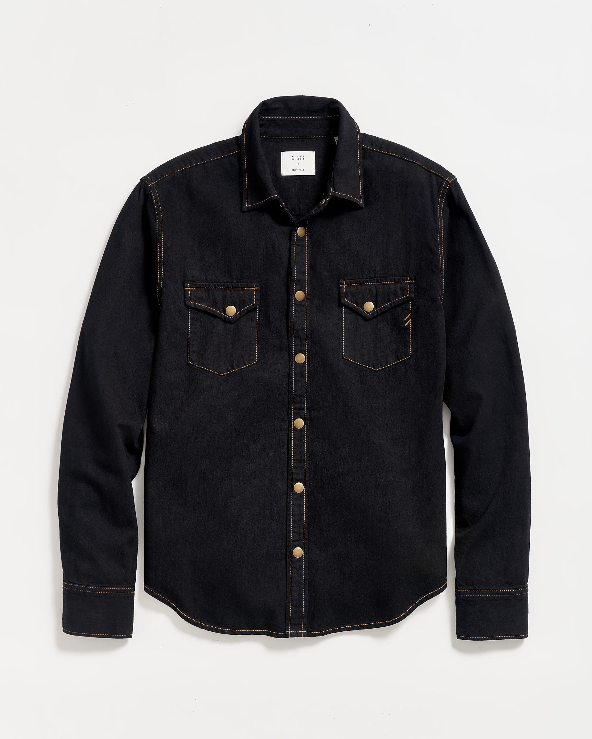 Shoals Slim Fit Denim Shirt with Brass Snaps | Billy Reid