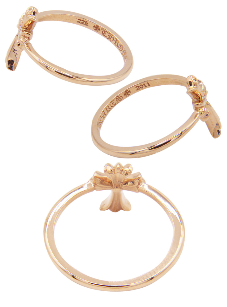 クロムハーツバブルガムリングCHクロス22Kゴールドwithダイヤモンド