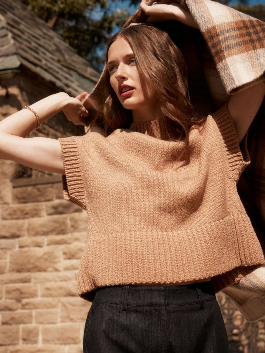Women's Camel Rib Sweater - Adriane | Brochu Walker