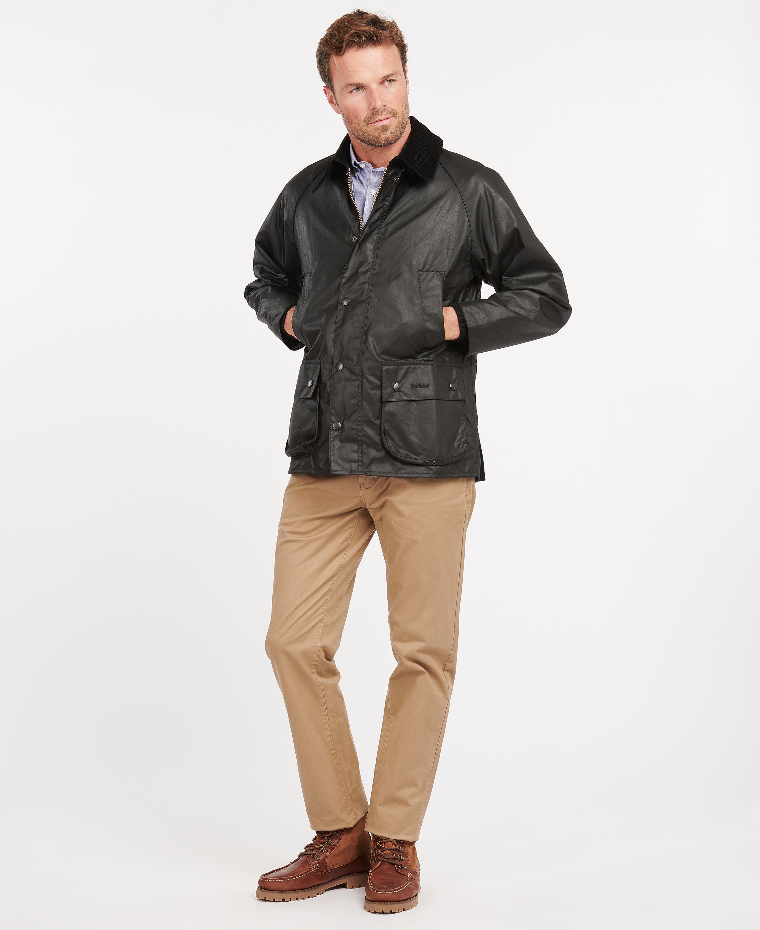 Barbour Bedale Wax Coat - Black. Shop Men's Coats. Premium Denim