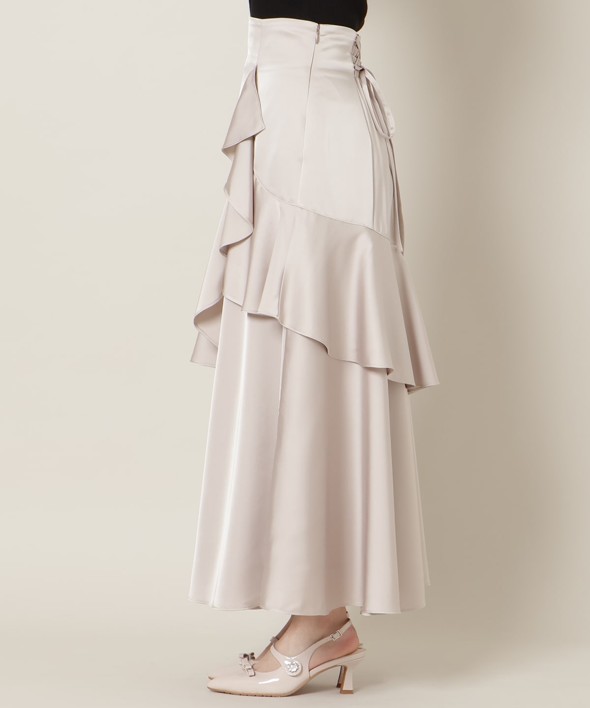 アシメラッフルサテンスカート(F ベージュ): WILLSELECTION｜公式