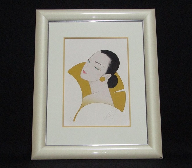 鶴田一郎 シルクスクリーン 美人画 リトグラフ 版画などの絵画 ｜骨董