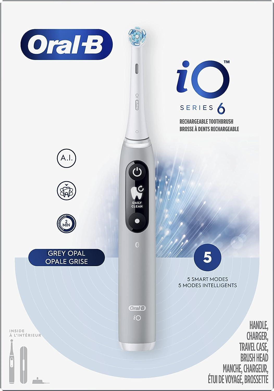 Oral-B iO Series 6 Electric Toothbrush - Gray Opal with (1) Brush