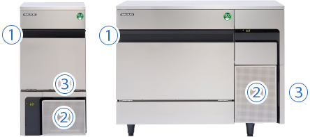 キューブアイス製氷機アンダーカウンタータイプ - 製品情報 - フクシマ