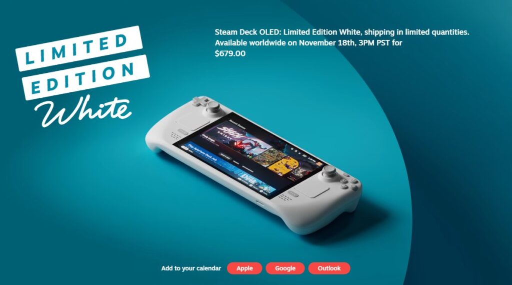 Steam Deck OLED: Limited Edition White Announced