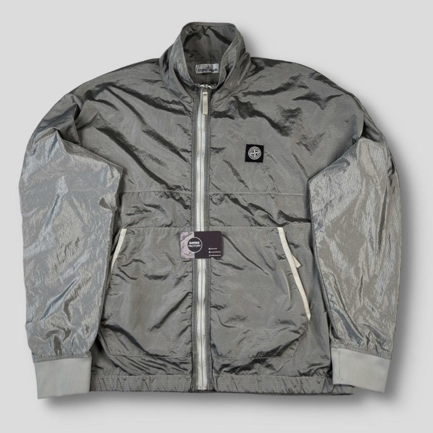 Stone Island Nylon Metal Ripstop Zip Jacket Silver – Garmz Factory