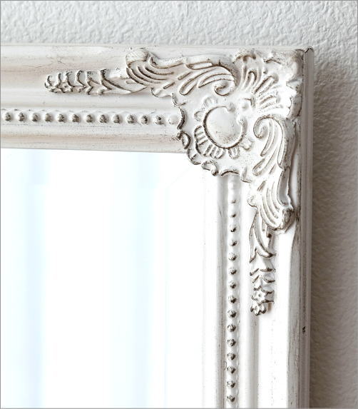 ウォールミラー ホワイト 白 壁掛けミラー 鏡 壁掛け アンティーク