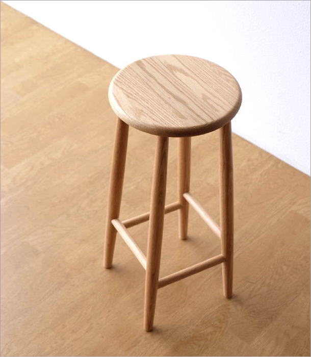 スツール 木製 椅子 おしゃれ 丸椅子 無垢 天然木 キッチンスツール
