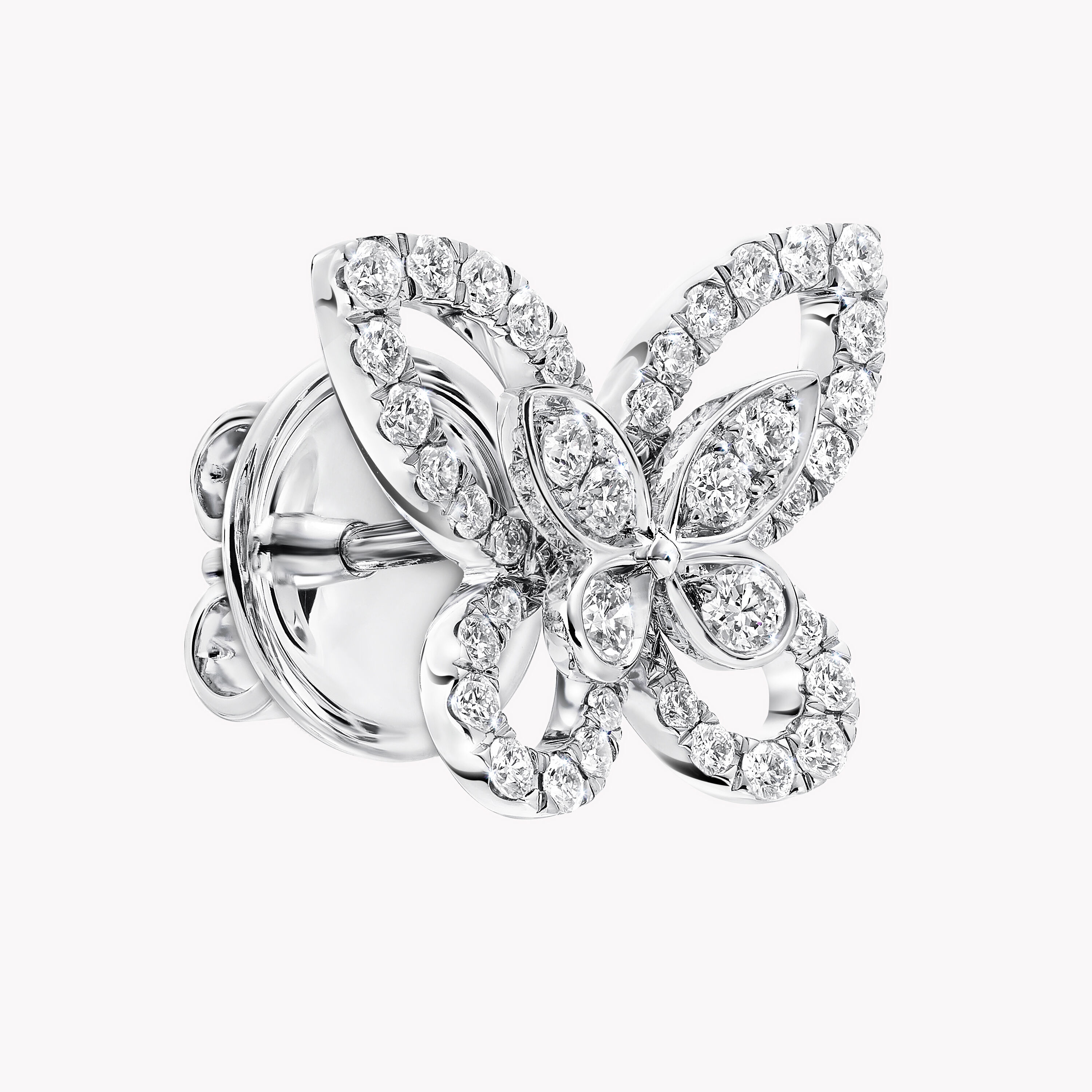 バタフライ シルエット ダイヤモンド ミニ スタッド イヤリング