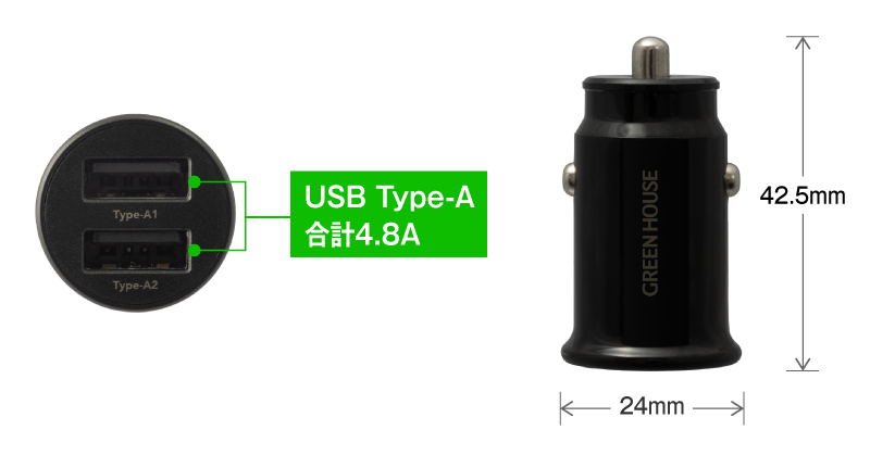 シガーソケットから充電, スマートフォン・タブレット充電器 | GH