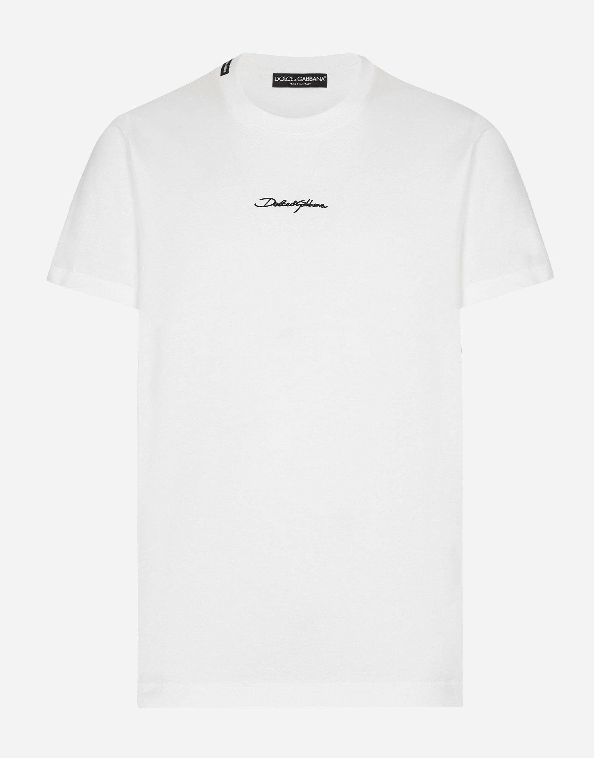 Cotton T-shirt with logo in White for Men | Dolce&Gabbana® US