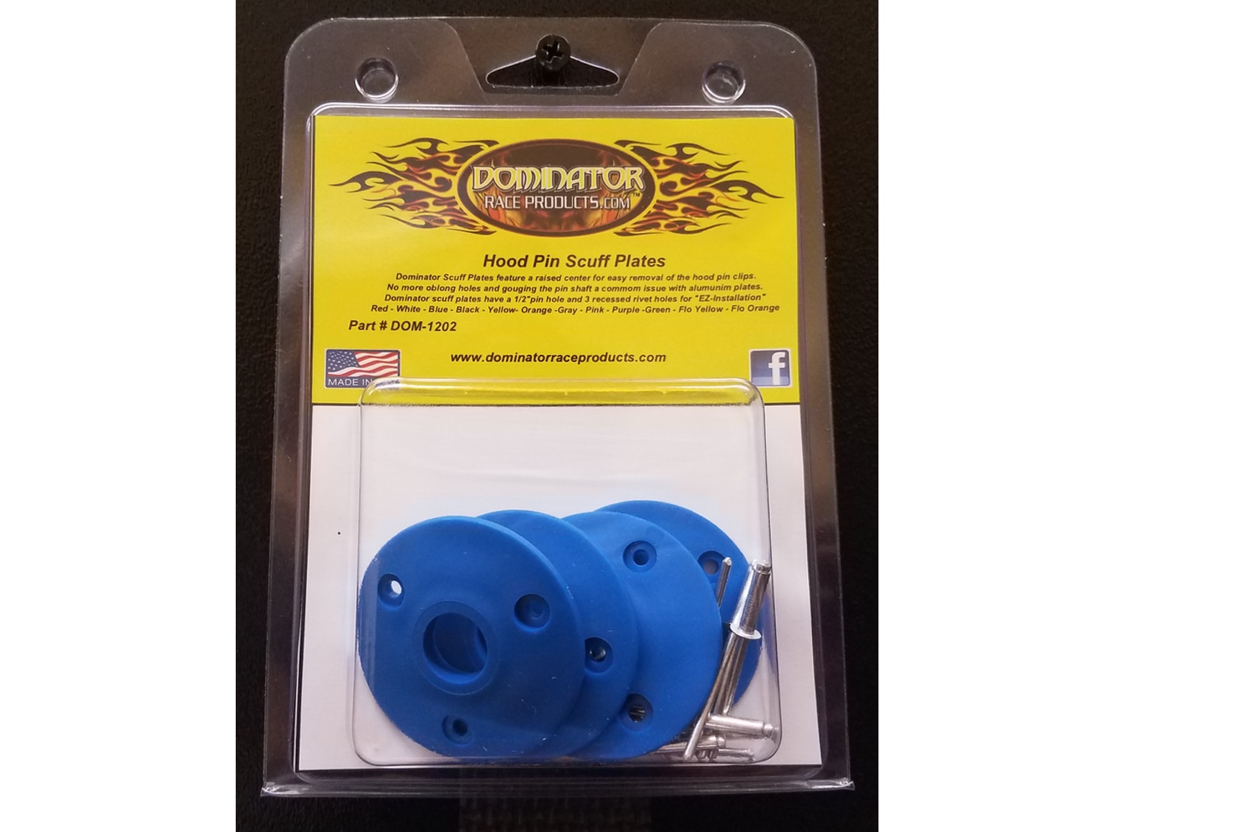 DOM-1202 Hood Pin Scuff Plates - Dominator Race Products