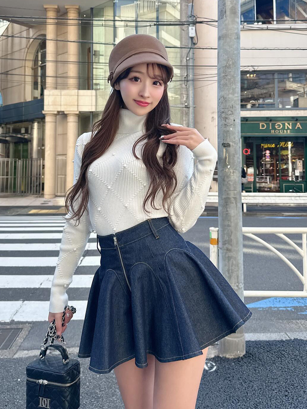 デニムカーブフレアミニスカート – Darich (ダーリッチ)