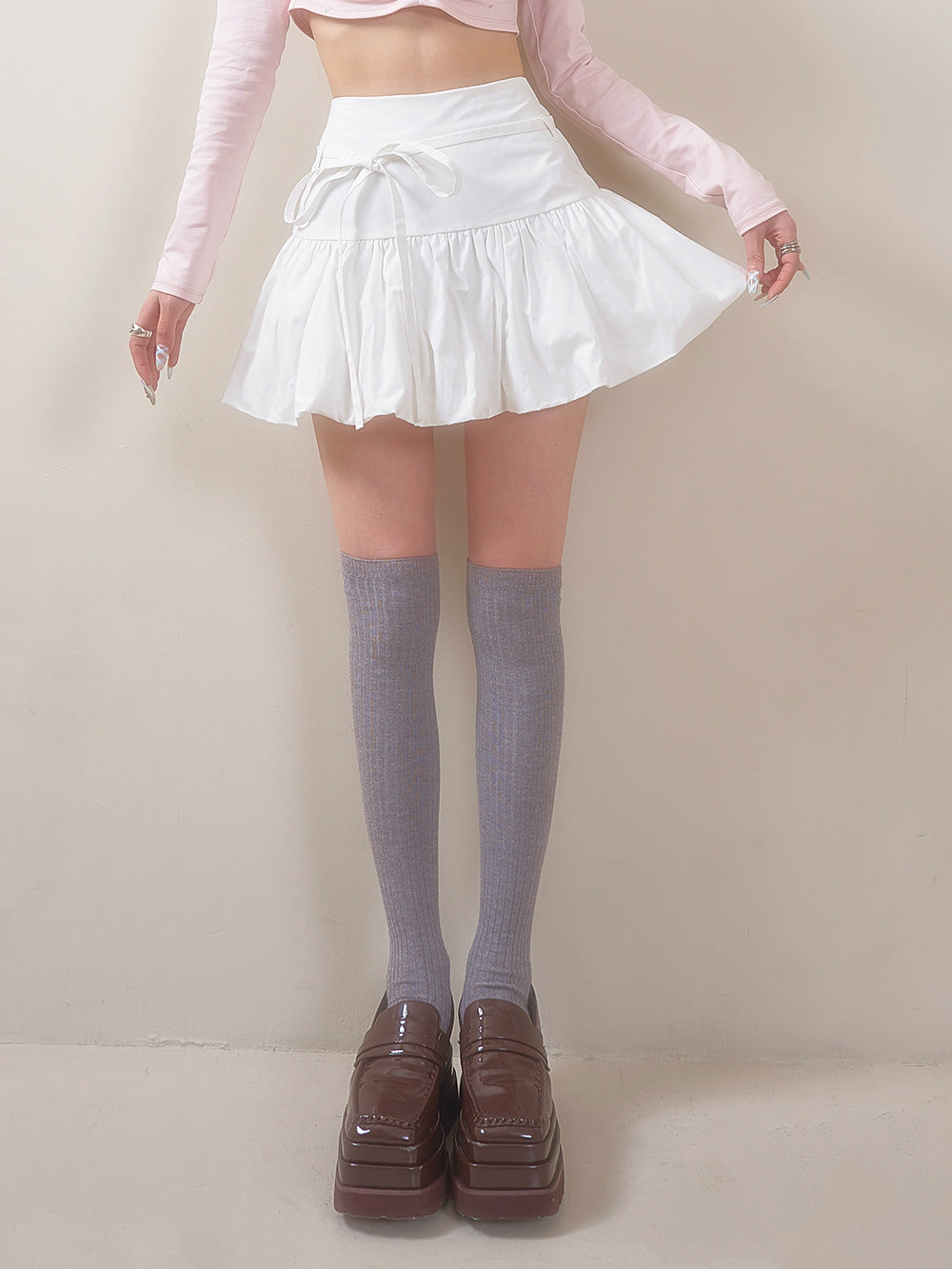 ウエストリボンバルーンミニスカート – Darich (ダーリッチ)