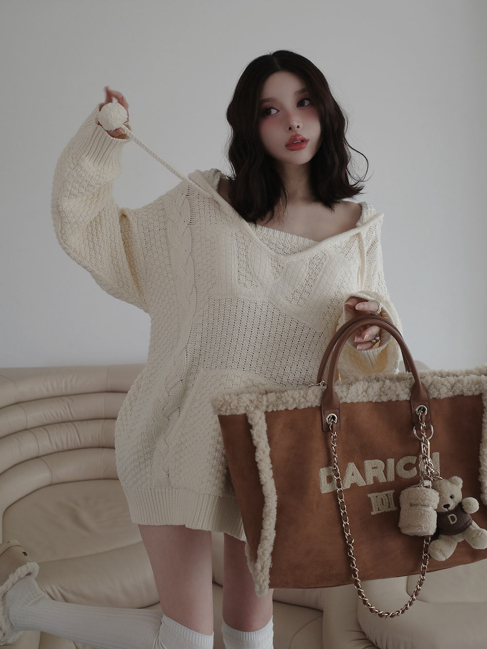 ケーブルDDロゴVネックニットフーディ – Darich (ダーリッチ)