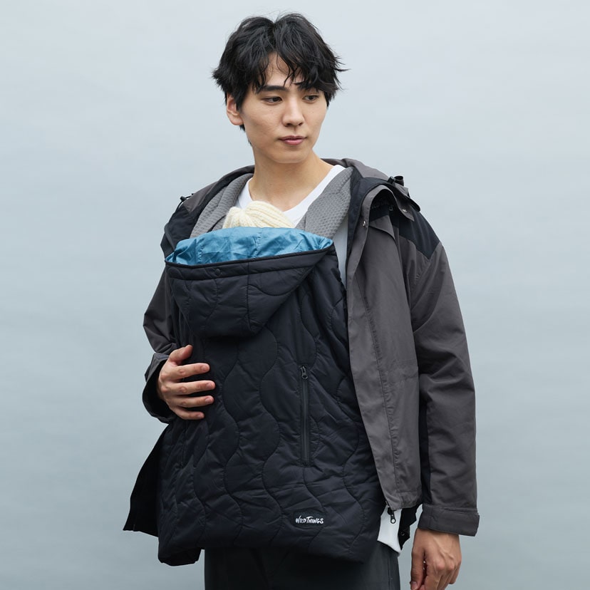 WILD THINGS (ワイルドシングス) キルティング防寒ケープ25/ブラック