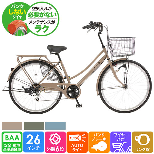 北海道・東北・関東・東海店舗受取限定】パンクしない軽快自転車