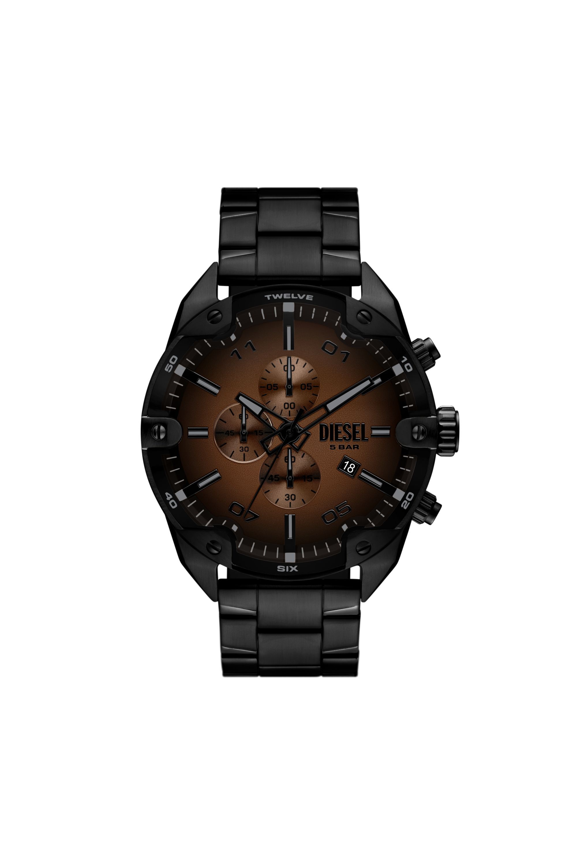 DZ4691 WATCH Spiked black stainless steel watch｜ブラック｜メンズ