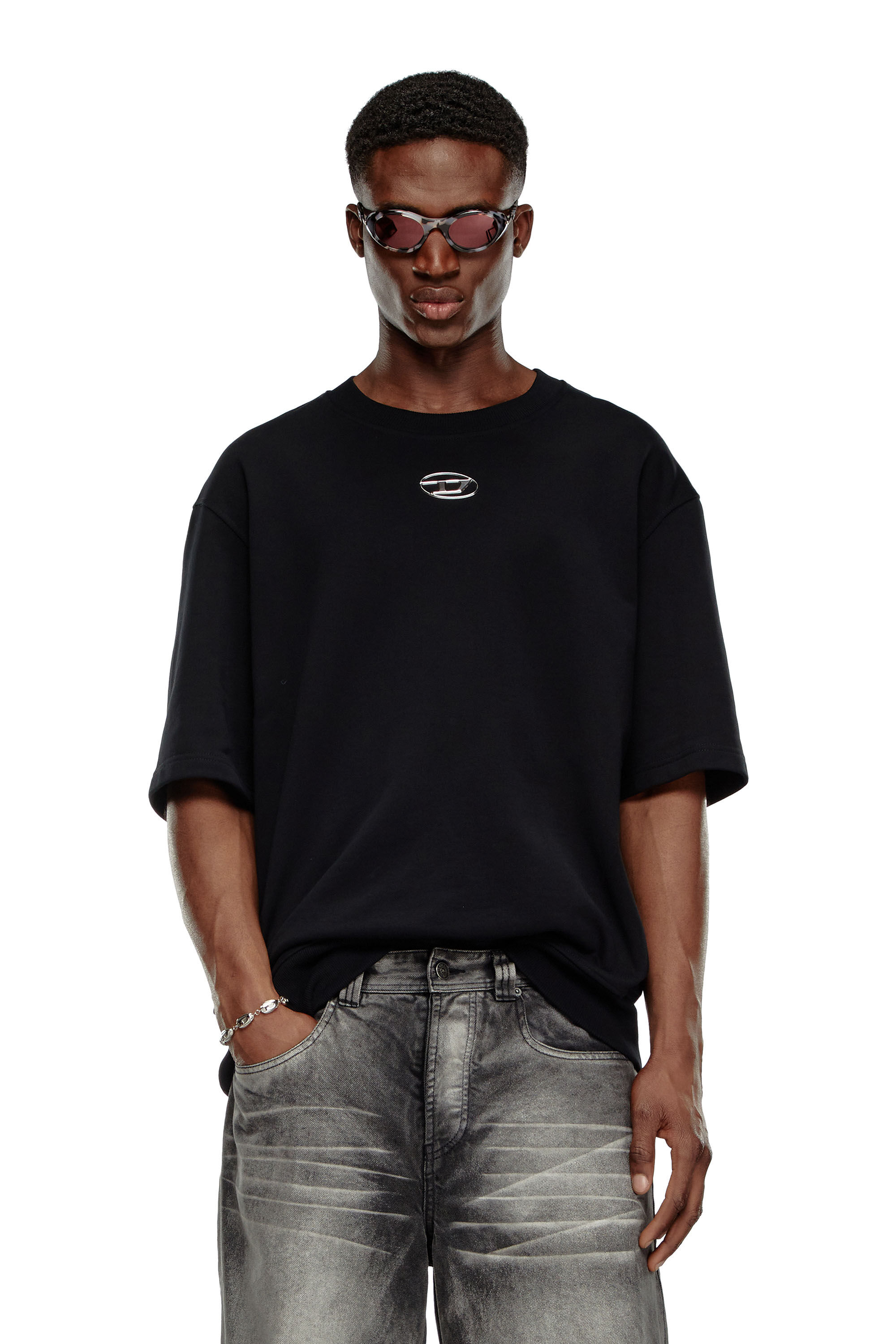 S-COOLING-L1 スウェットプルオーバー半そで｜ブラック｜メンズ｜DIESEL