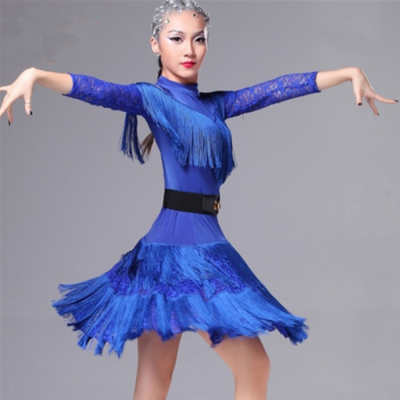 ラテンドレス：パープル系（紫色） 社交ダンスドレス・社交ダンス衣装