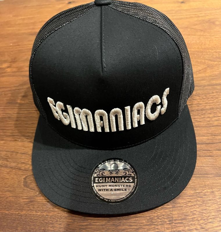 ☆送料無料☆エギマニ/3D刺繍スナップバックフラットメッシュCAP