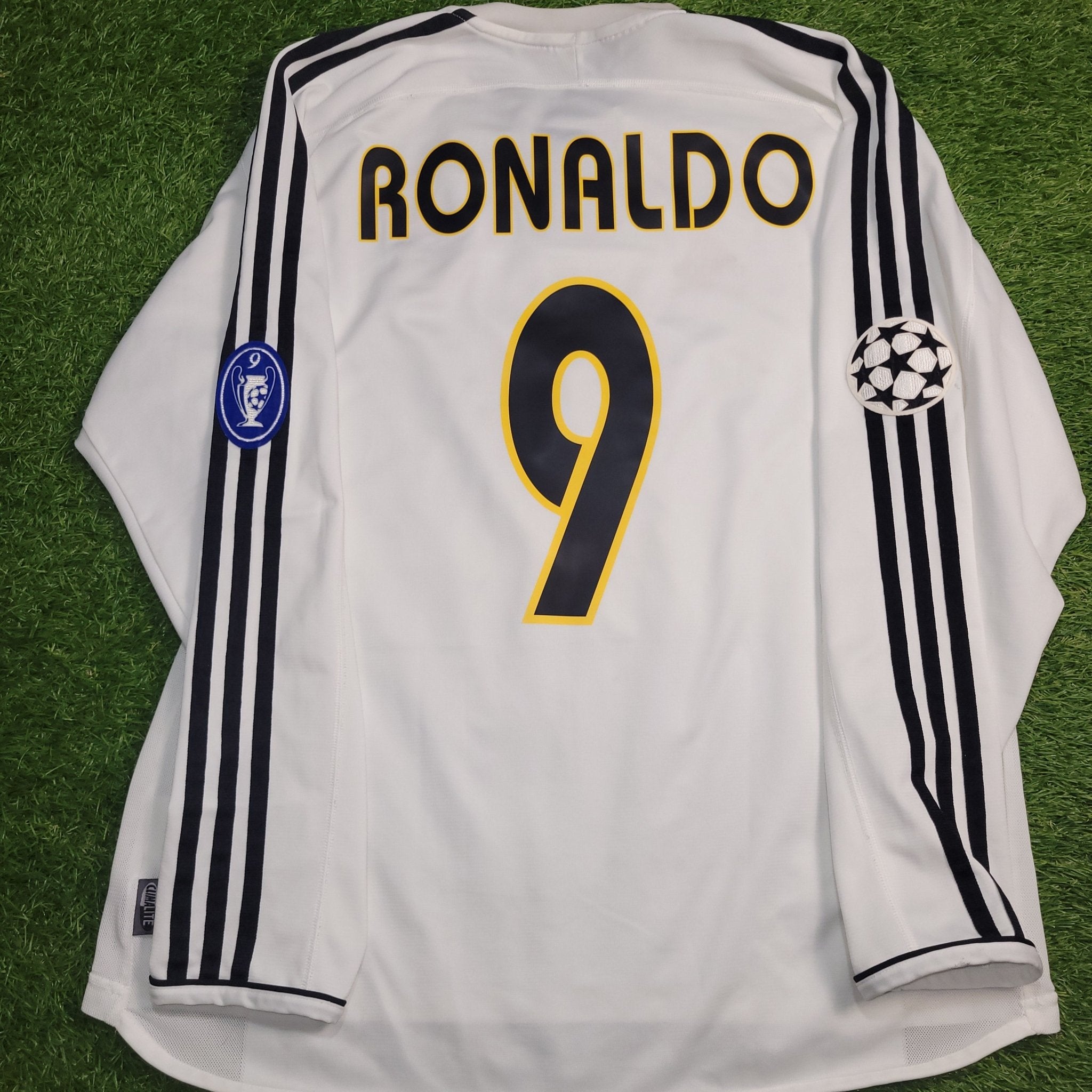 Ronaldo Real Madrid 2003 2004 UEFA Long Sleeve Soccer Jersey Shirt