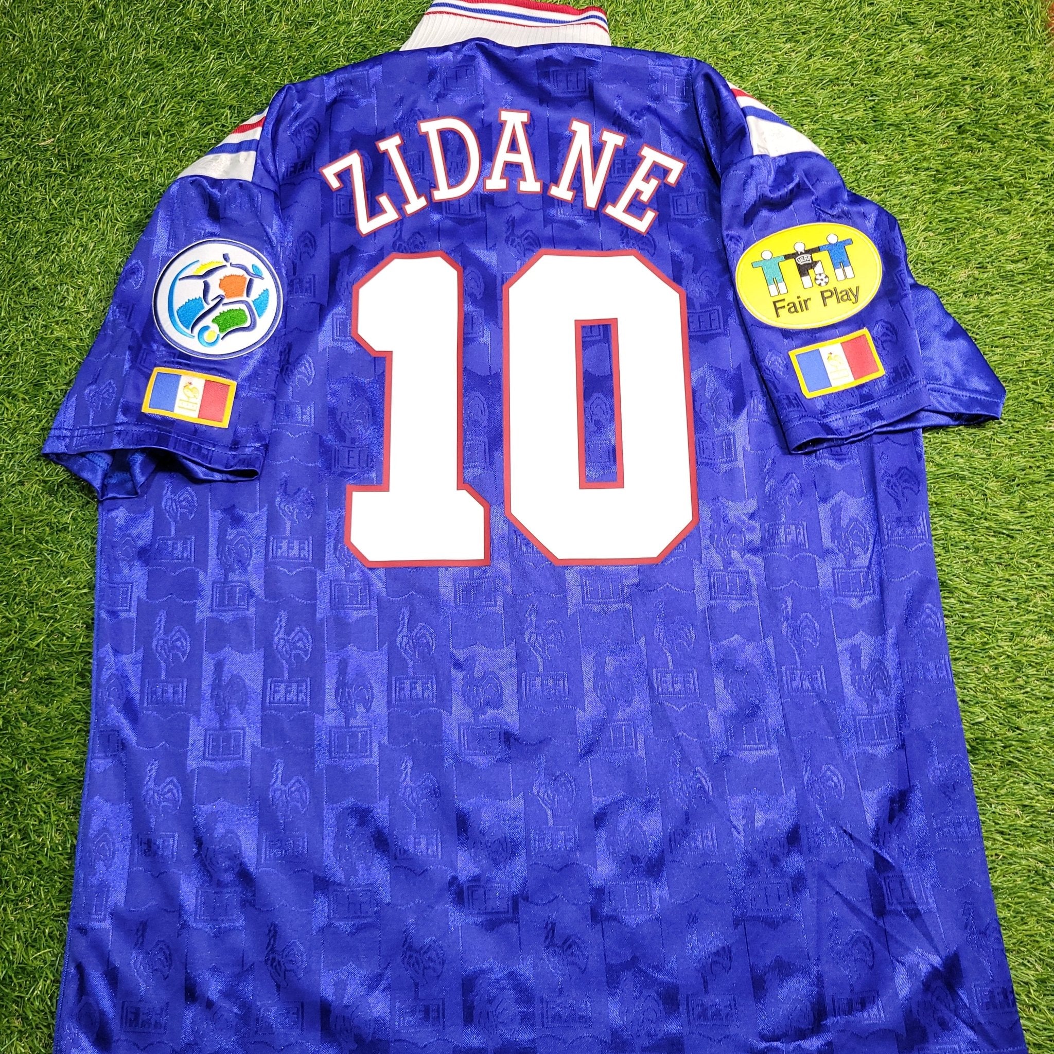 Zidane France Adidas 1996 EURO CUP Soccer Jersey Shirt XL