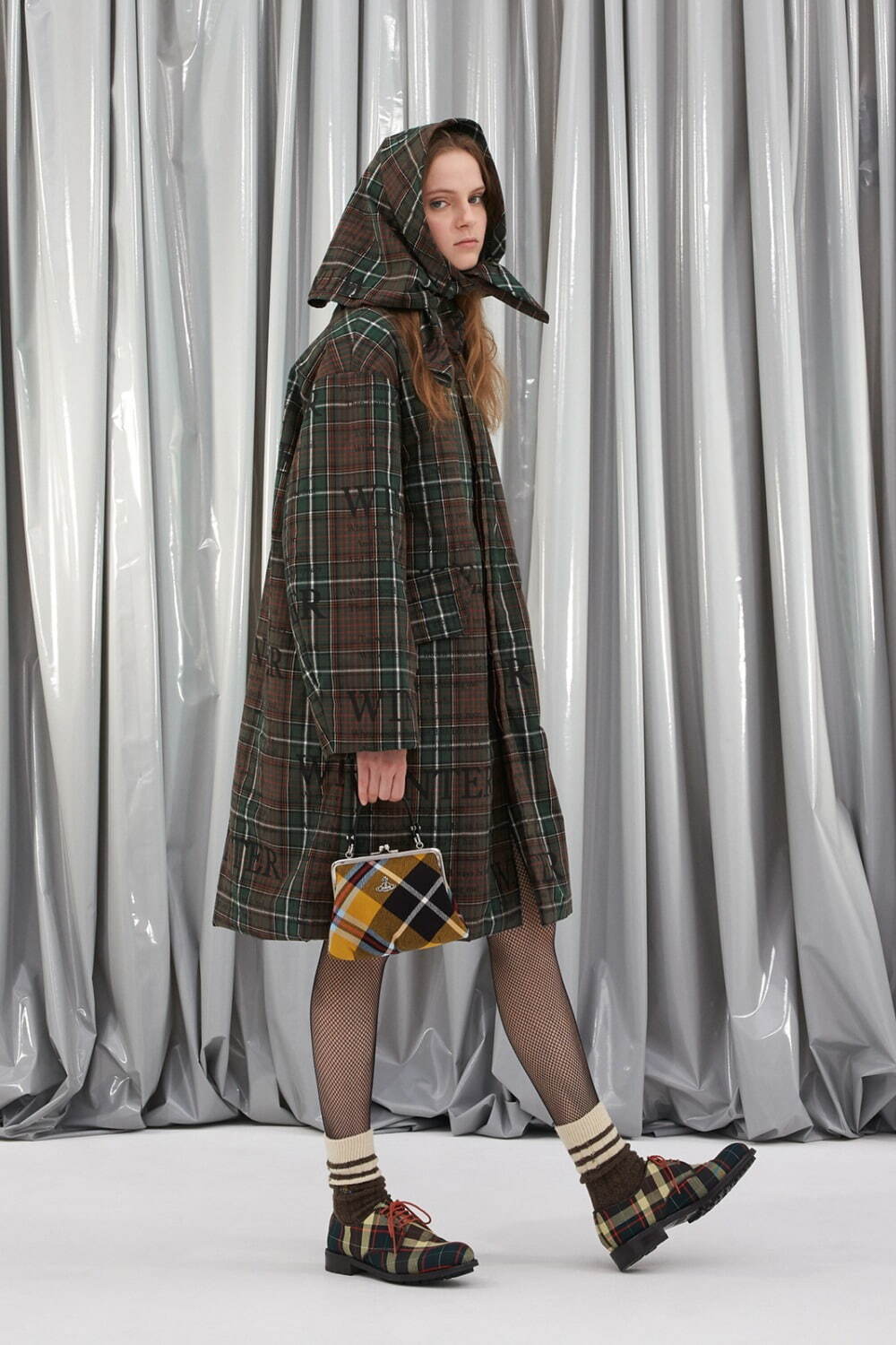ヴィヴィアンウエストウッドレッドレーベルチェックコートピーコートシ