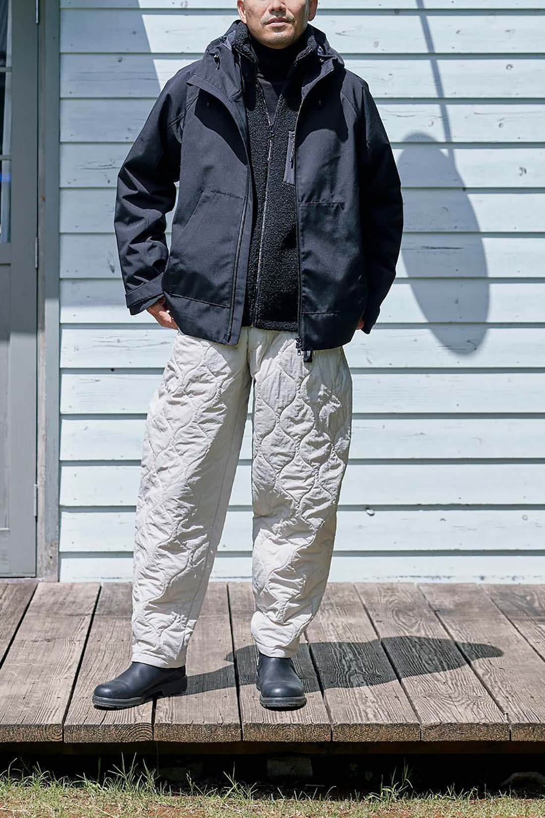 サニークラウズ スノボに行きたかったフリースジャケット〈メンズ〉黒