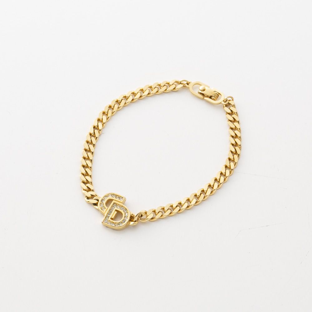 ヴィンテージ・中古】ディオール DIOR CDストーン太チェーン