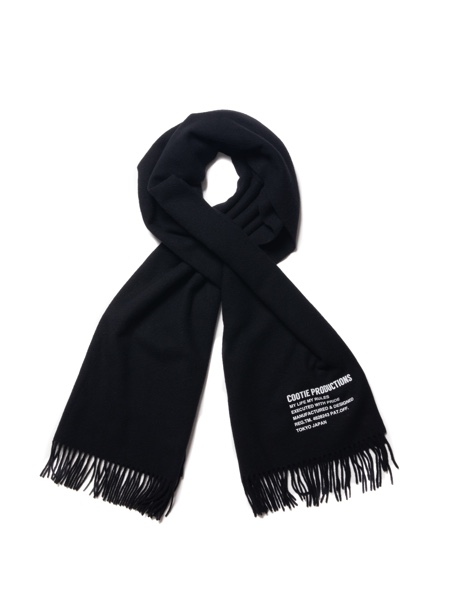 COOTIE / Wide Wool Stole -Black-