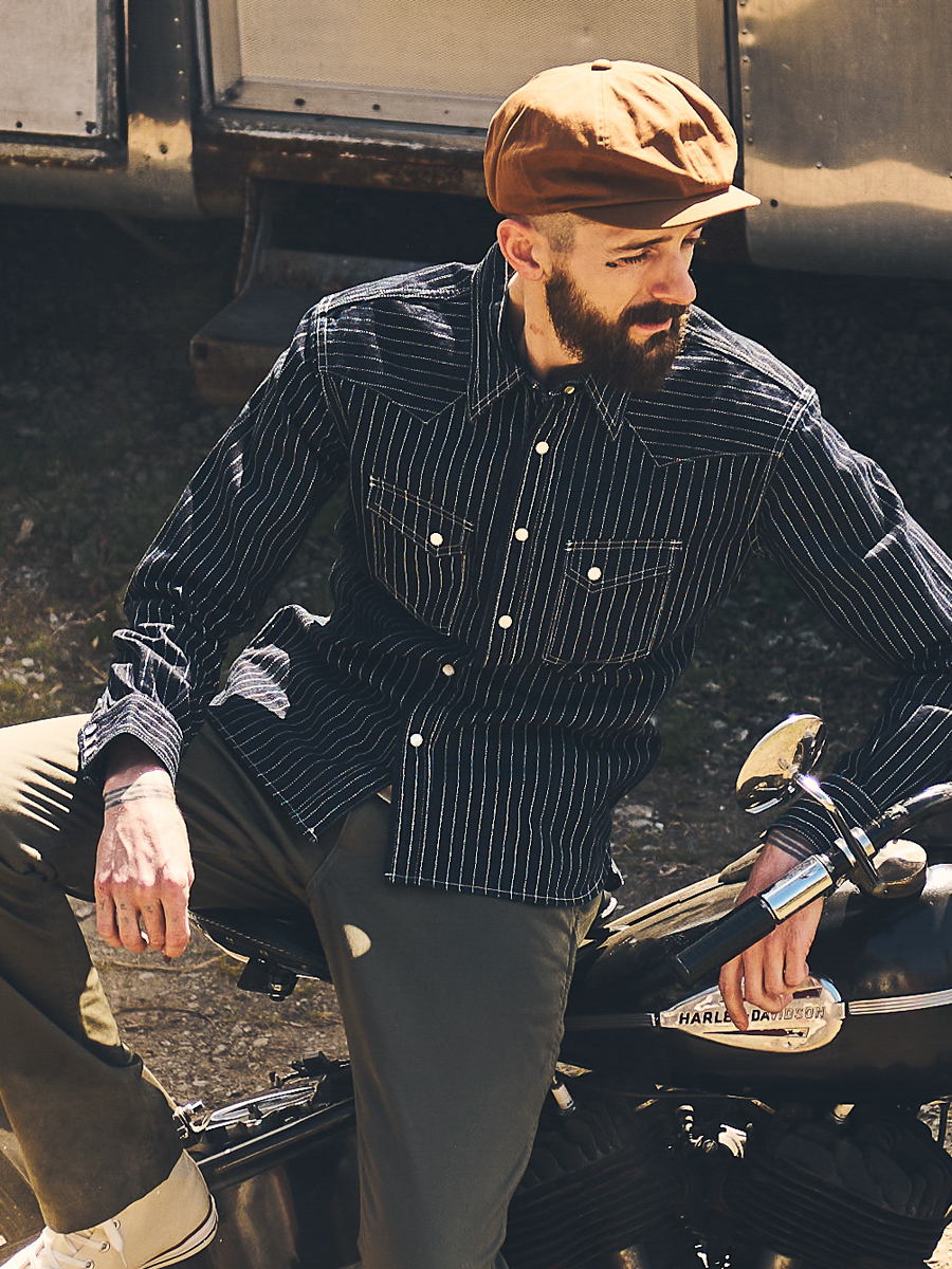 10oz デニム ウォバッシュ ウエスタンシャツ FN-SDW-701L | THE FLAT HEAD