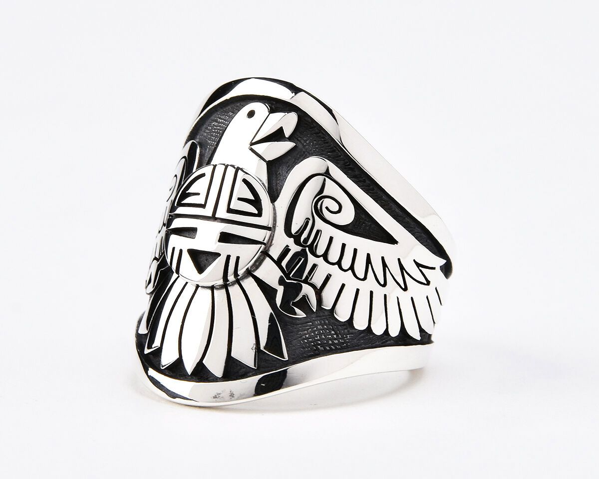 3Dサンフェイス ＆ イーグル リング | Gary & Elsie Yoyokie | Native