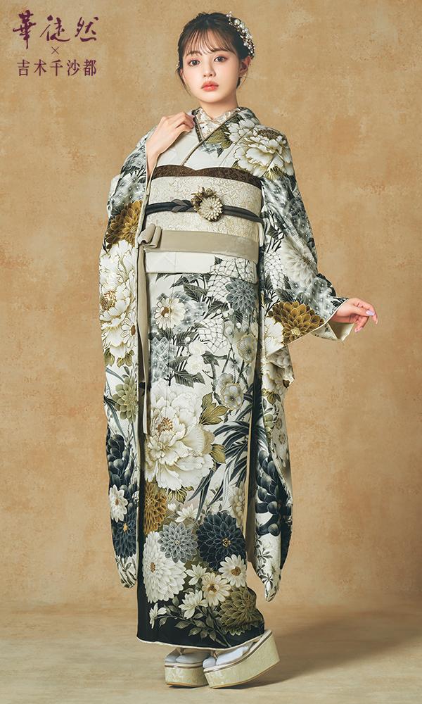 華徒然×吉木千沙都 白振袖┃ポップ＆スイート【菊京屋】ブランド振袖