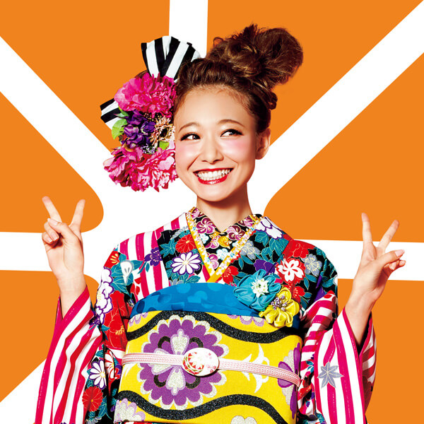 個性的レトロポップ袋帯ネットレンタル 黄/紫｜成⼈式の振袖ネット