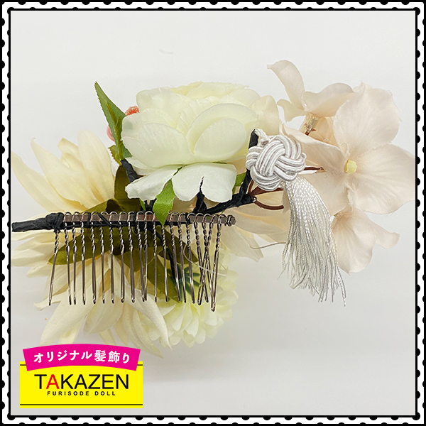 ヴィンテージ風古典髪飾り通販(ホワイトフラワー) 白/アイボリー｜成