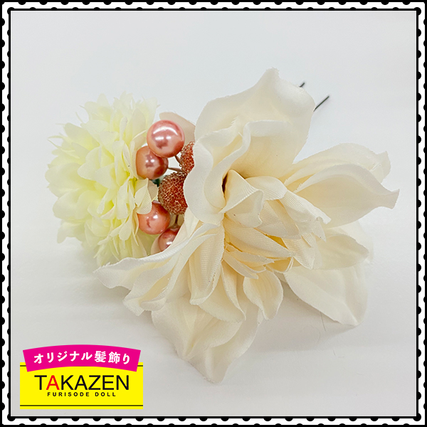 ヴィンテージ風古典髪飾り通販(ホワイトフラワー) 白/アイボリー｜成