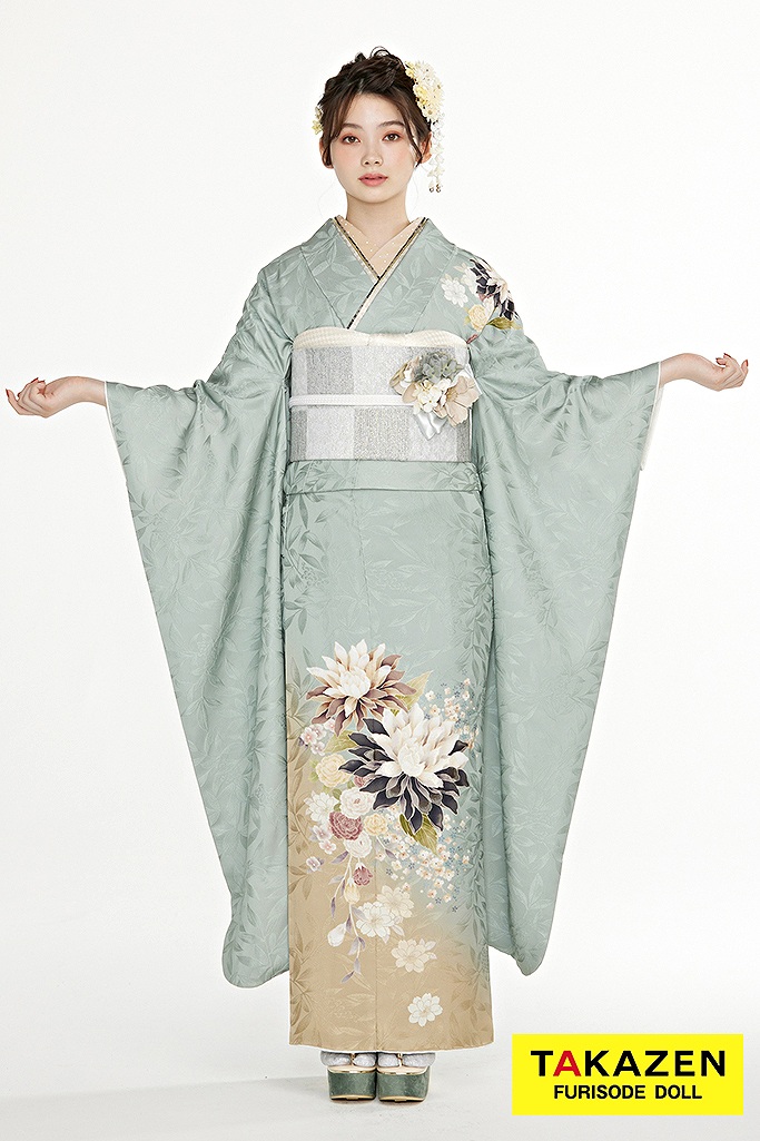 正統派古典 くすみグリーン/淡色 大人っぽいシック 低身長さんにも