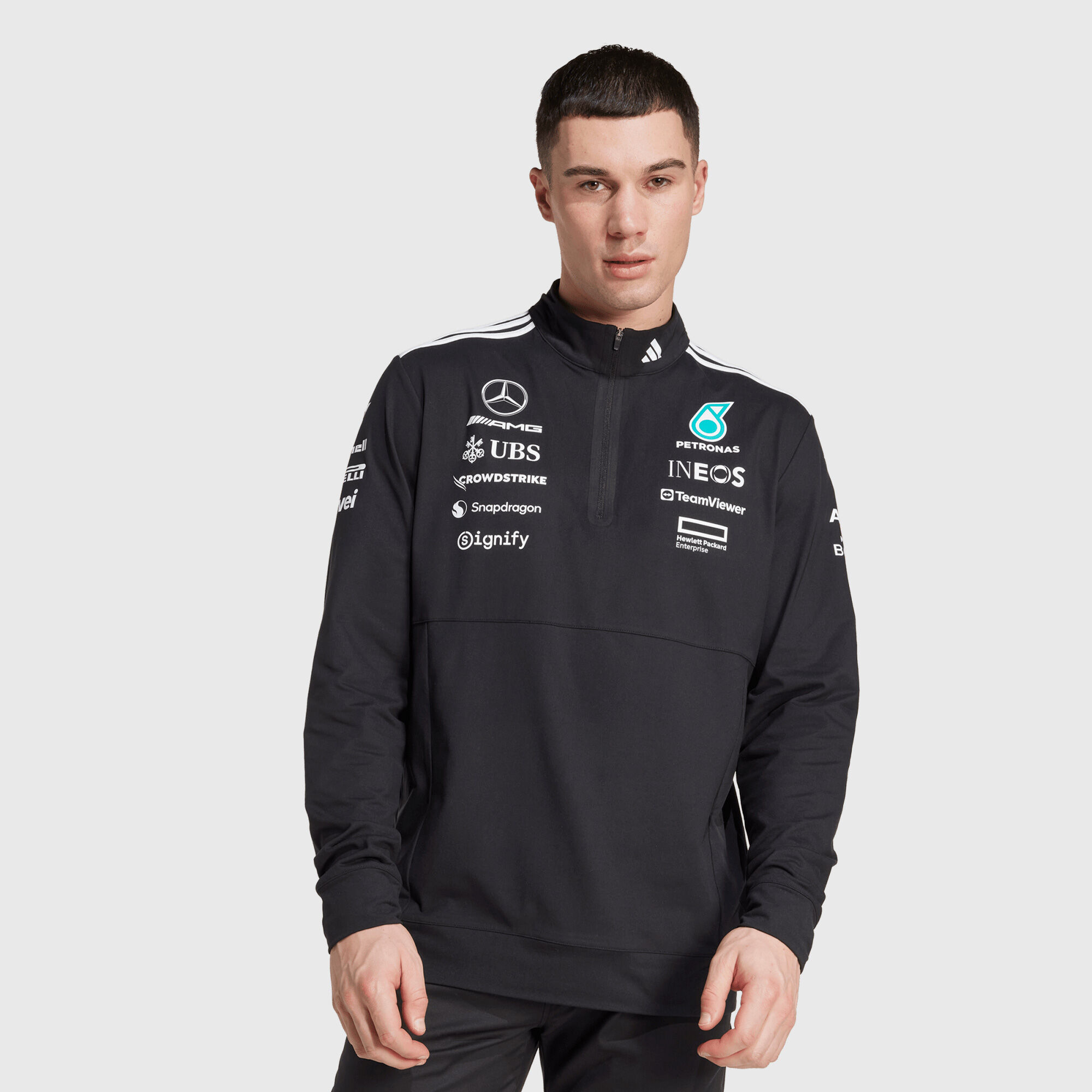 adidas 2025 Team 1/4 Zip Sweatshirt - Mercedes-AMG F1 | Fuel For Fans
