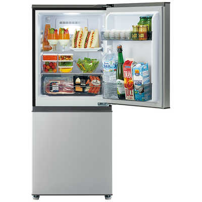 アクア AQUA 冷蔵庫 2ドア 137L 右開き 幅49.5cm シャイニーシルバー