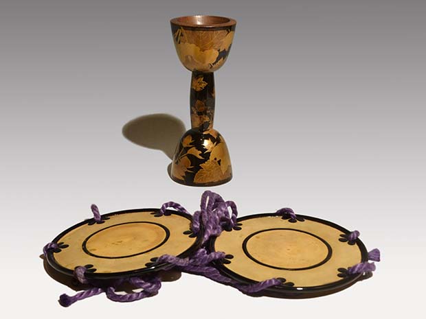 芙蓉蒔絵 小鼓 皮付セット江戸初期から中期頃 | 古美術ささき