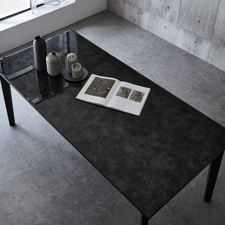 ガラス天板 ダイニングテーブル 幅180cm ブラックの通販情報 - 家具