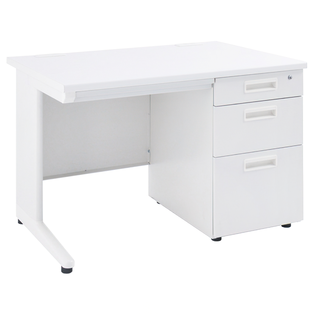 事務用ホワイト片袖机 幅1000 奥行700 高さ700 KDW-107S 通販