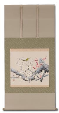 真作】掛軸 高橋周桑 白牡丹 静寂の美 花鳥画 名品 二重箱入 R148 真作