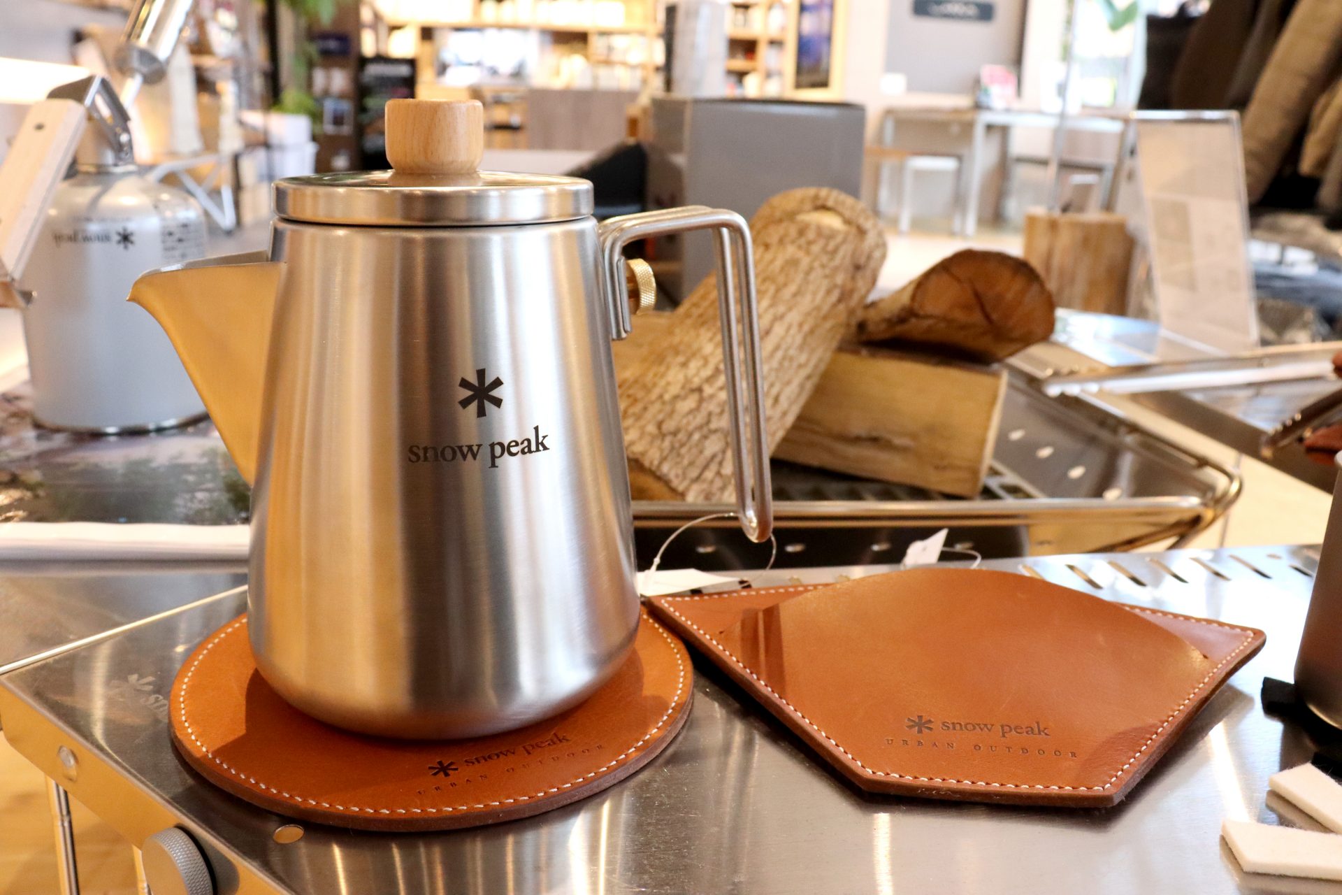 スノーピーク レザーケトルマット＆レザーフィルターケース 二点セット