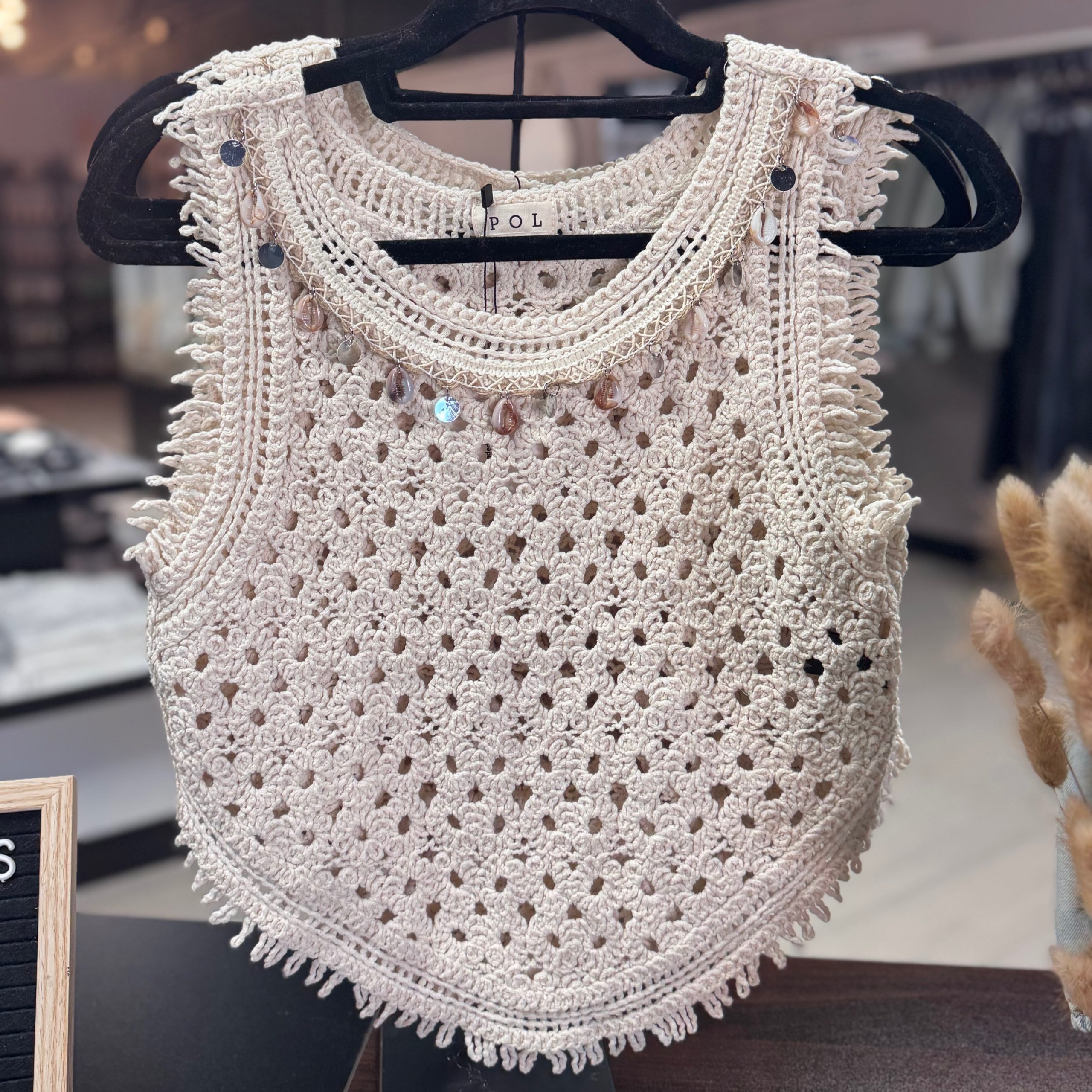 Beaded crochet top - Kenz Boutique