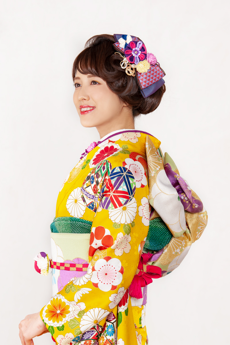 MK-1006】カナリヤ色 手毬花柄文様 | 日本最大級の着物・振袖