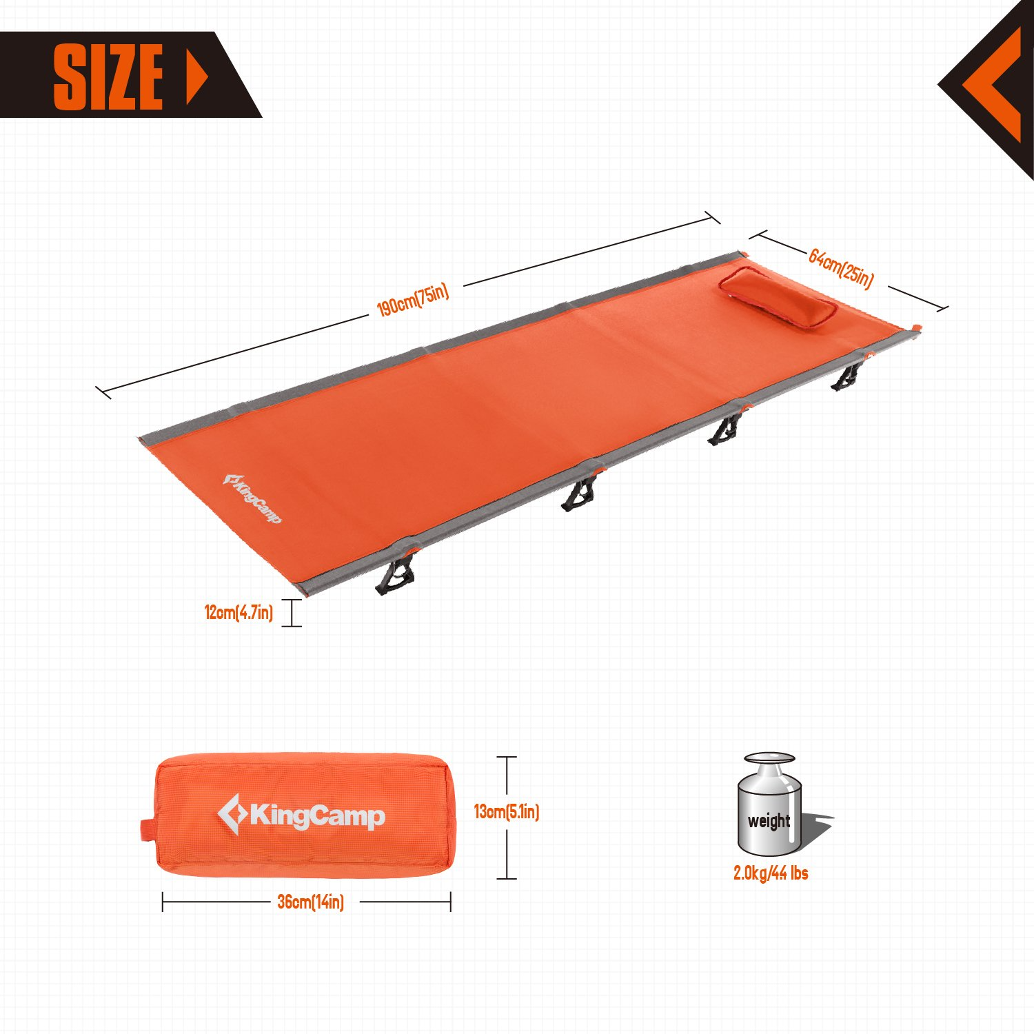 Ultralight Aluminum Camping Cot – KingCamp